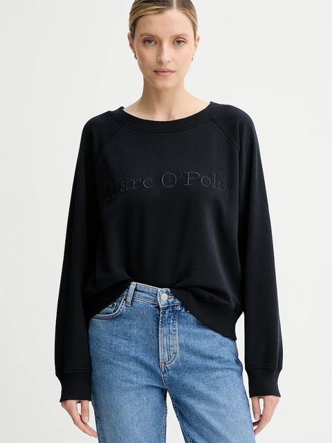 Marc O'Polo bluza bawełniana damska kolor czarny z aplikacją 508407354063 - zdjęcie produktu nr 1