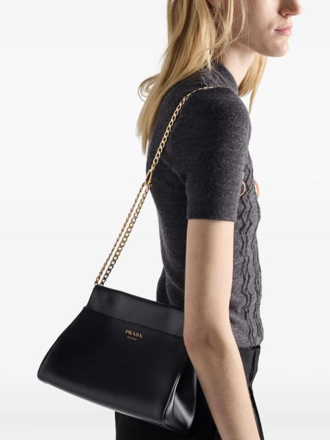 Prada mini Echaîné chain-strap leather cross body bag - Black - zdjęcie produktu nr 2