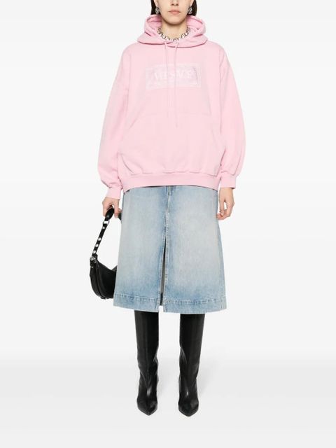 Versace logo-embroidered cotton hoodie - Pink - zdjęcie produktu nr 2