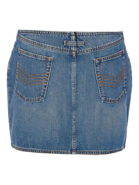 Jean Paul Gaultier zip-detail denim mini skirt - Blue