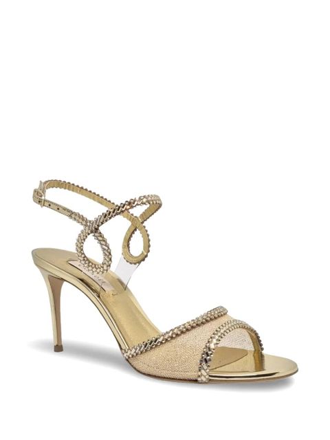 Casadei Josephine crystal-embellished heeled sandals - Gold - zdjęcie produktu nr 2