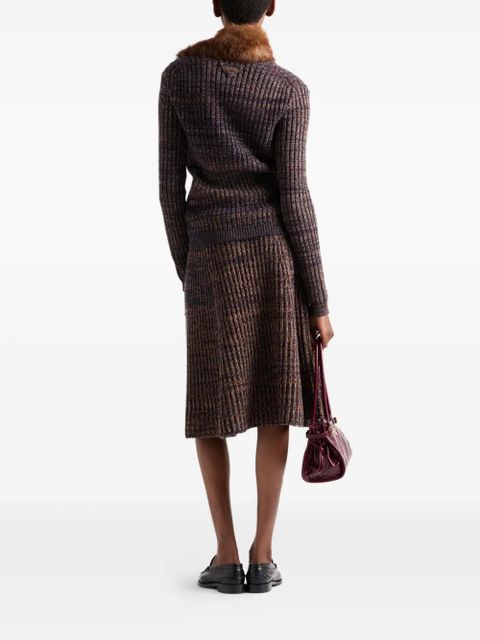 Prada rib-knit V-neck cardigan - Blue