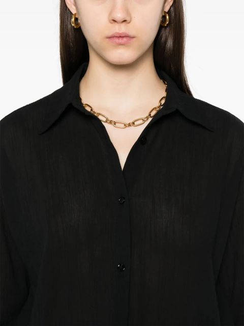 TOTEME drawstring-hem shirt - Black