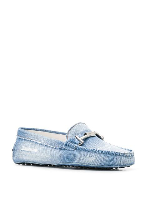 Tod's distressed denim loafers - Blue - zdjęcie produktu nr 2