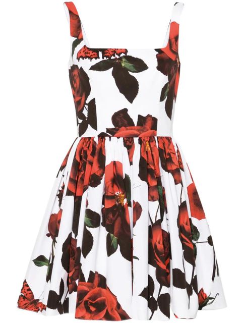 Alexander McQueen floral-print flared minidress - White - zdjęcie produktu nr 1