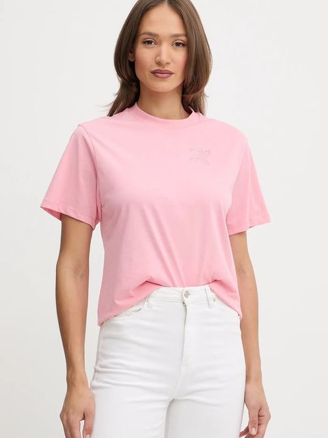 HUGO t-shirt bawełniany damski kolor różowy 50550901 - zdjęcie produktu nr 1