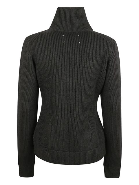 Maison Margiela ribbed-knit cardigan - Black - zdjęcie produktu nr 2