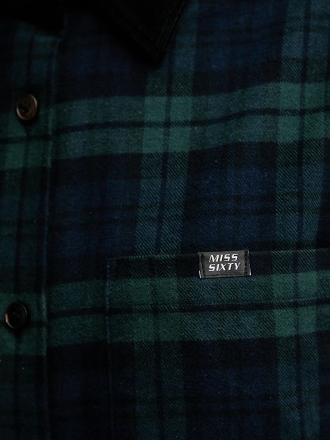 Miss Sixty koszula bawełniana damska kolor granatowy regular z kołnierzykiem klasycznym 6S4XJ08700