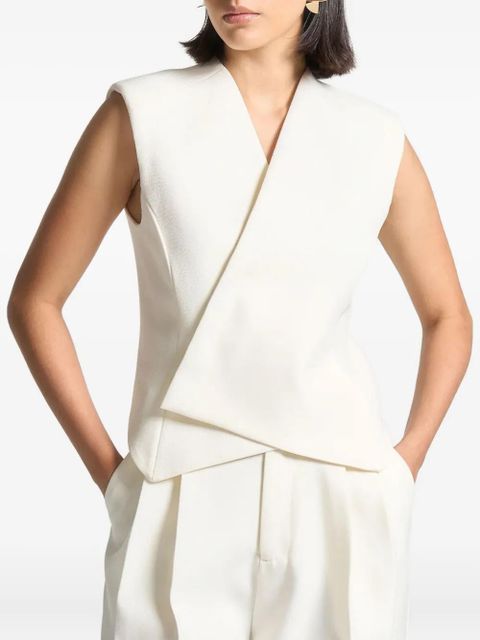 Manière De Voir Laurence wrap-front sleeveless waistcoat - Neutrals - zdjęcie produktu nr 2