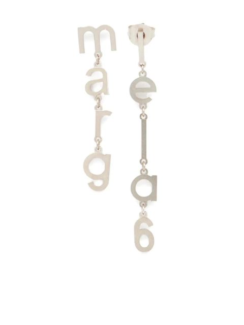 MM6 Maison Margiela Letter Logo earrings - Silver - zdjęcie produktu nr 1
