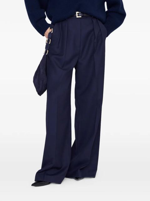 ANINE BING pleated palazzo trousers - Blue - zdjęcie produktu nr 2