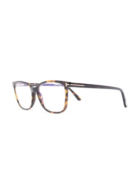 TOM FORD Eyewear tortoiseshell-effect square-frame glasses - Brown - zdjęcie produktu nr 2