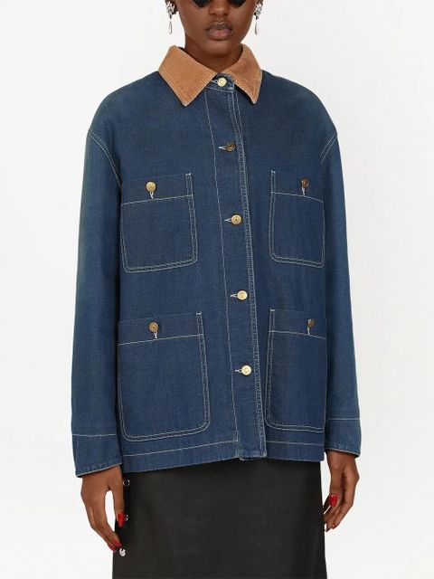 Gucci longline denim jacket - Blue