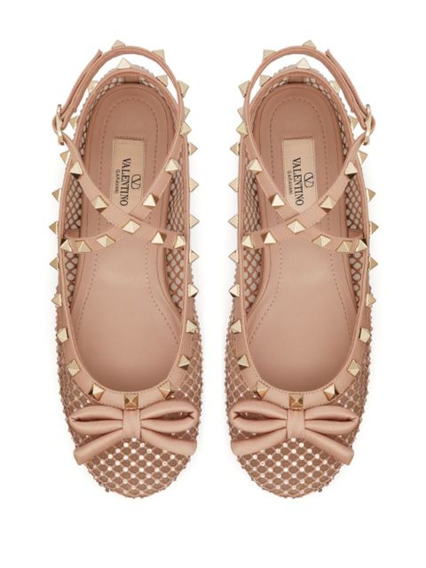 Valentino Garavani Rockstud mesh ballet flats - Pink