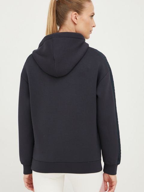 Guess bluza BRENDA damska kolor szary z kapturem z aplikacją V2YQ18 K7UW2