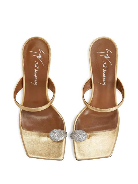 Giuseppe Zanotti 90mm Icon Ring rhinestone-embellished sandals - Gold