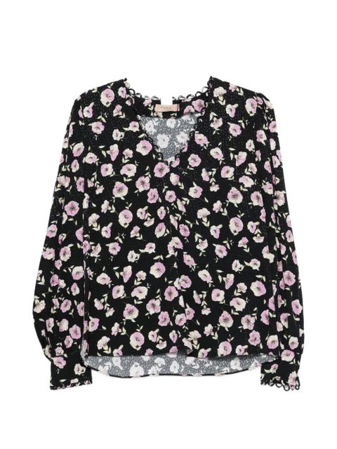 TWINSET floral V-neck blouse - Black - zdjęcie produktu nr 1