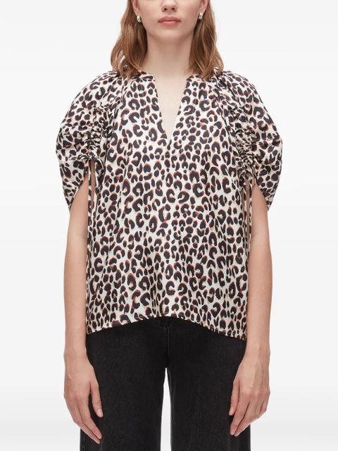 3.1 Phillip Lim animal print V-neck top - Neutrals - zdjęcie produktu nr 1