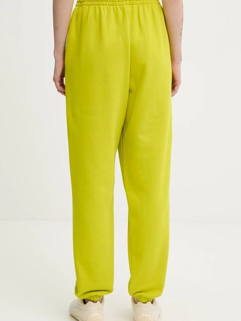 Pangaia spodnie dresowe bawełniane kolor zielony gładkie 10000295