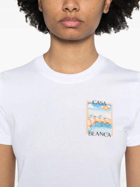 Casablanca Surreal Pool-print T-shirt - White