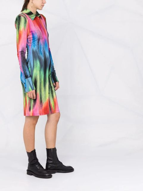 The Attico graphic-print shirtdress - Green