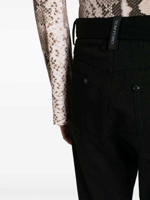 TOM FORD straight-leg belted trousers - Black