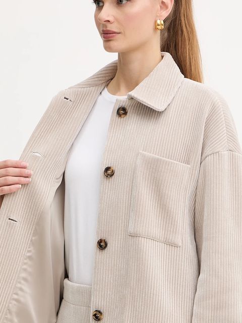 Marella kurtka sztruksowa Emme by Marella kolor beżowy przejściowa oversize 2525916032200