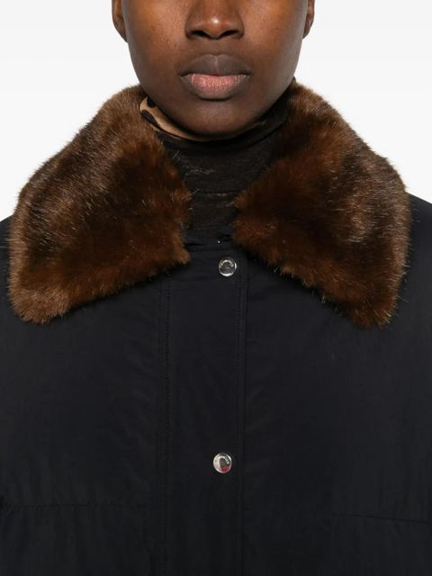 Nanushka faux-fur collar padded jacket - Black