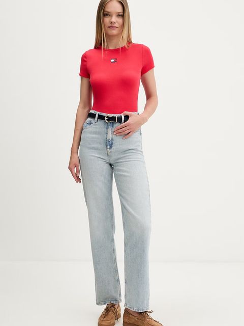 Tommy Jeans T-shirt damski bawełniany z elastanem - zdjęcie produktu nr 1