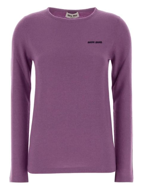 Miu Miu logo-detail sweater - Purple - zdjęcie produktu nr 1