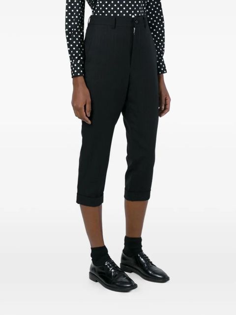 Comme Des Garçons pinstripe cropped trousers - Black