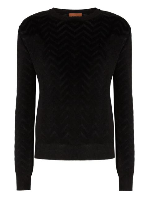 Missoni chevron-motif crewneck sweater - Black - zdjęcie produktu nr 1