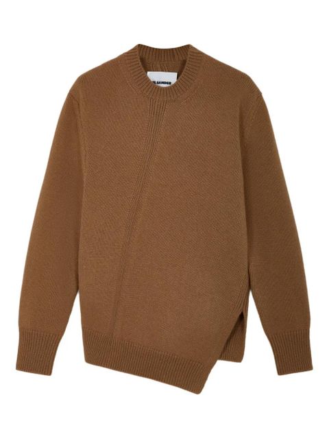 Jil Sander asymmetric wool sweater - Brown - zdjęcie produktu nr 1