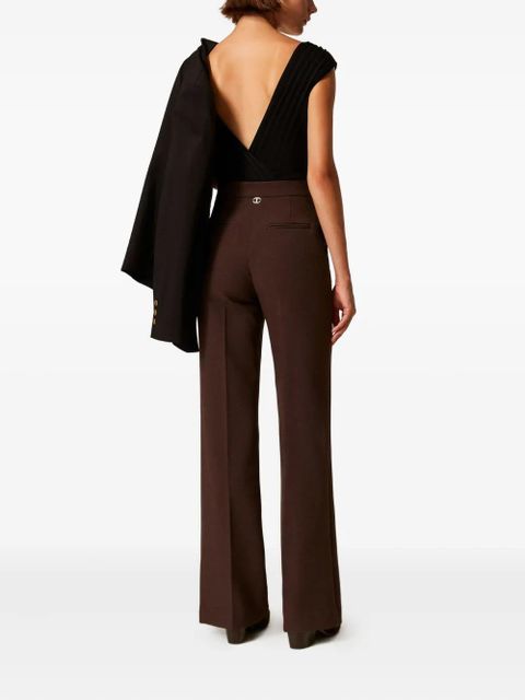 TWINSET high-waisted flared trousers - Brown