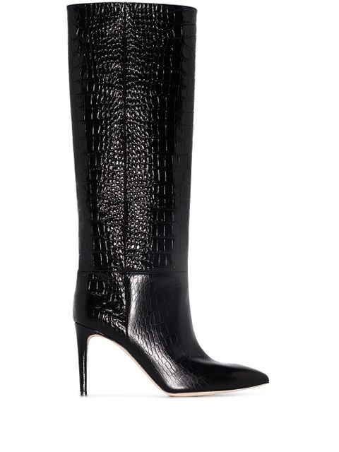 Paris Texas crocodile-embossed boots - Black - zdjęcie produktu nr 1