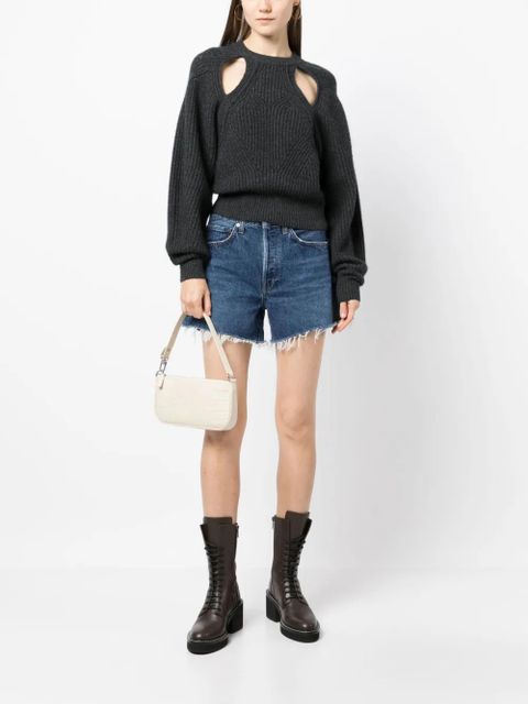 AGOLDE Parker raw-cut denim shorts - Blue