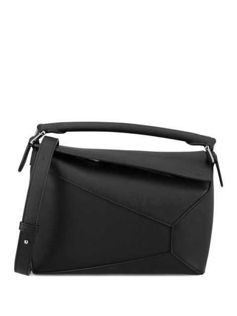 LOEWE small Puzzle leather tote bag - Black - zdjęcie produktu nr 1
