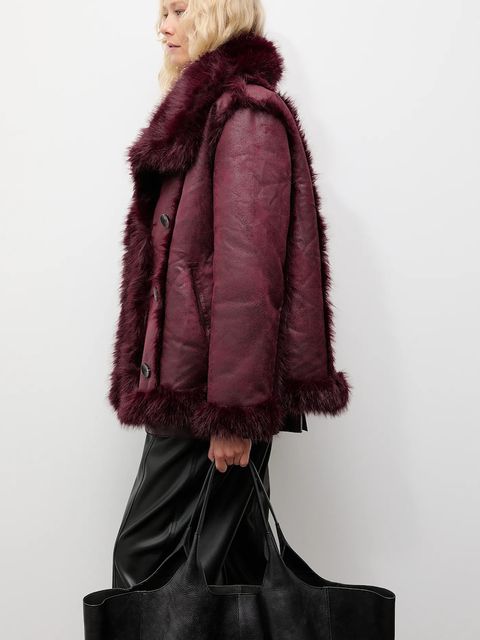 Answear.LAB płaszcz kolor bordowy