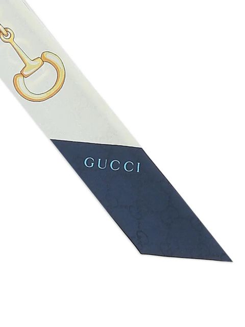 Gucci chain-print silk scarf - Blue