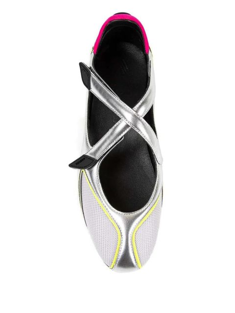 The Attico Floor 01 holographic ballet flats - Silver