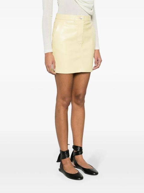 Nanushka Miray faux-leather mini skirt - Yellow