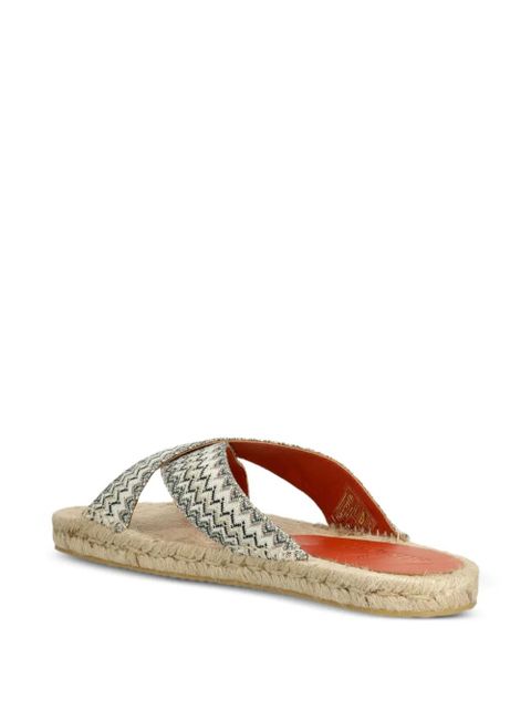 Missoni cross-strap woven slides - Neutrals