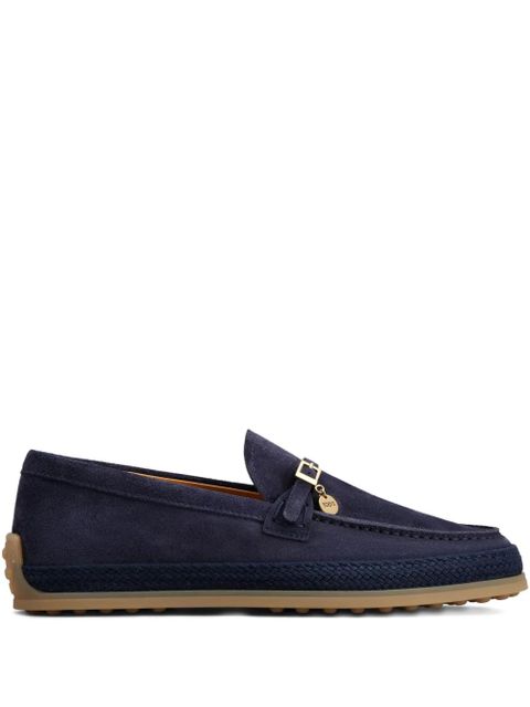 Tod's buckle-detail suede loafers - Blue - zdjęcie produktu nr 1