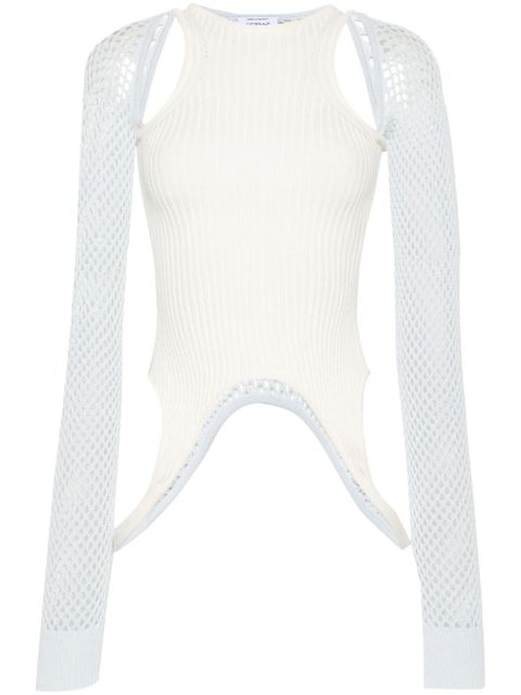 Off-White Racerback panelled top - Neutrals - zdjęcie produktu nr 1