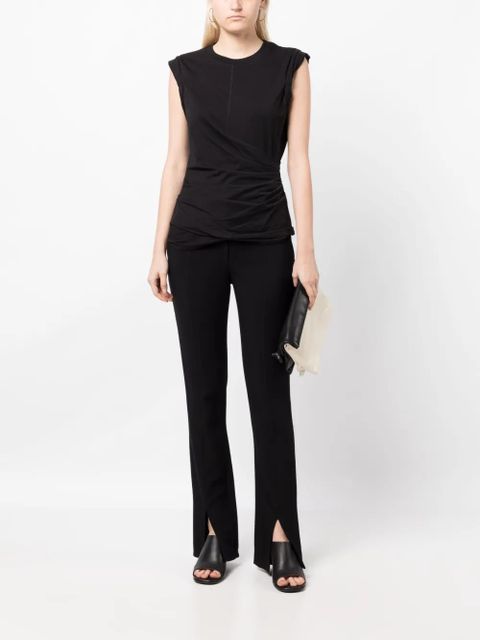 3.1 Phillip Lim draped-detail cotton tank top - Black