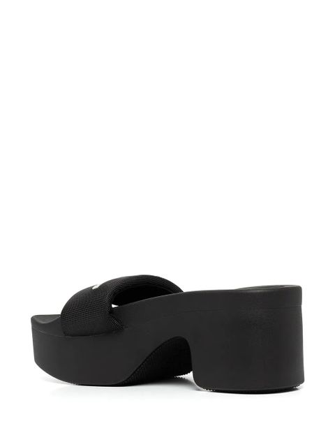 Alexander Wang logo-print strap slides - Black - zdjęcie produktu nr 2