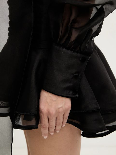 Retrofete sukienka jedwabna Celandine kolor czarny mini rozkloszowana R-FW25-11858-17