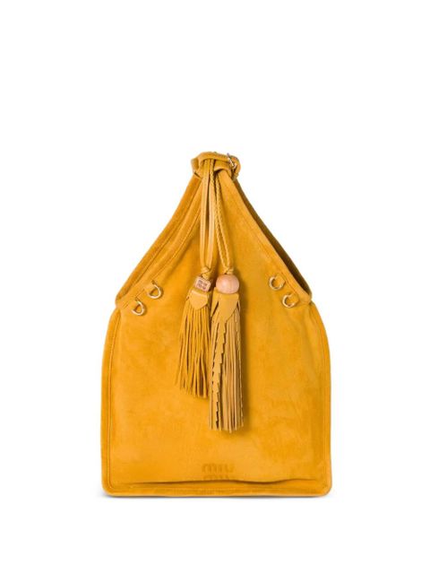 Miu Miu tassel leather tote bag - Yellow - zdjęcie produktu nr 1