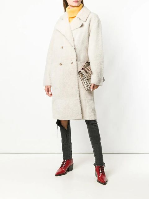 Yves Salomon oversized shearling coat - White - zdjęcie produktu nr 2