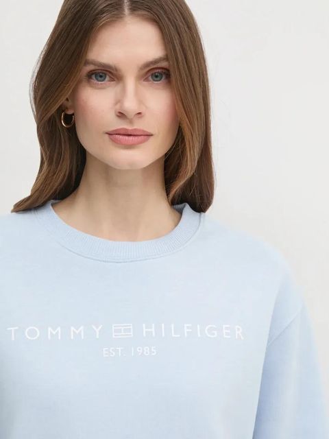 Tommy Hilfiger bluza damska kolor niebieski z nadrukiem WW0WW39791 - zdjęcie produktu nr 2